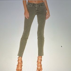 MOTHER Khaki Cropped Jeans
